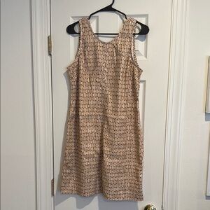 Geometric Patterned Tan Dress
